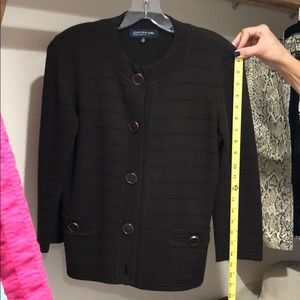 Jones New York PS BROWN KNIT cardigan jacket